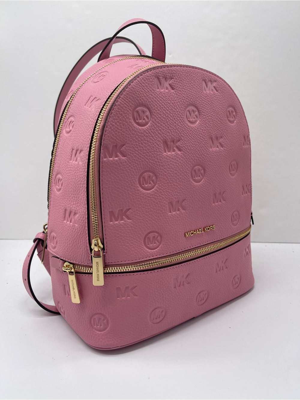 Michael Kors Rhea Medium Zip MK Logo Debossed Backpack
Carnation
NWT